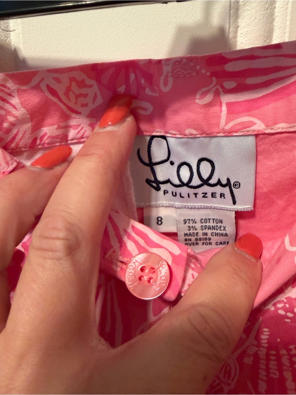 Lilly Pulitzer Pink Seashell Print Shorts Size 8 - Picture 7 of 7